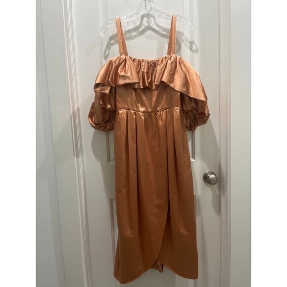 NWT Ulla Johnson Lelita Formal Cocktail Midi Dress in Copper Sz 2 - Picture 2 of 9